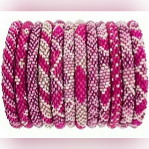 COTTON CANDY -Original Roll-On® Bracelets, 7" round, made in Nepal #3 (3 pieces) - Picture 2 of 9